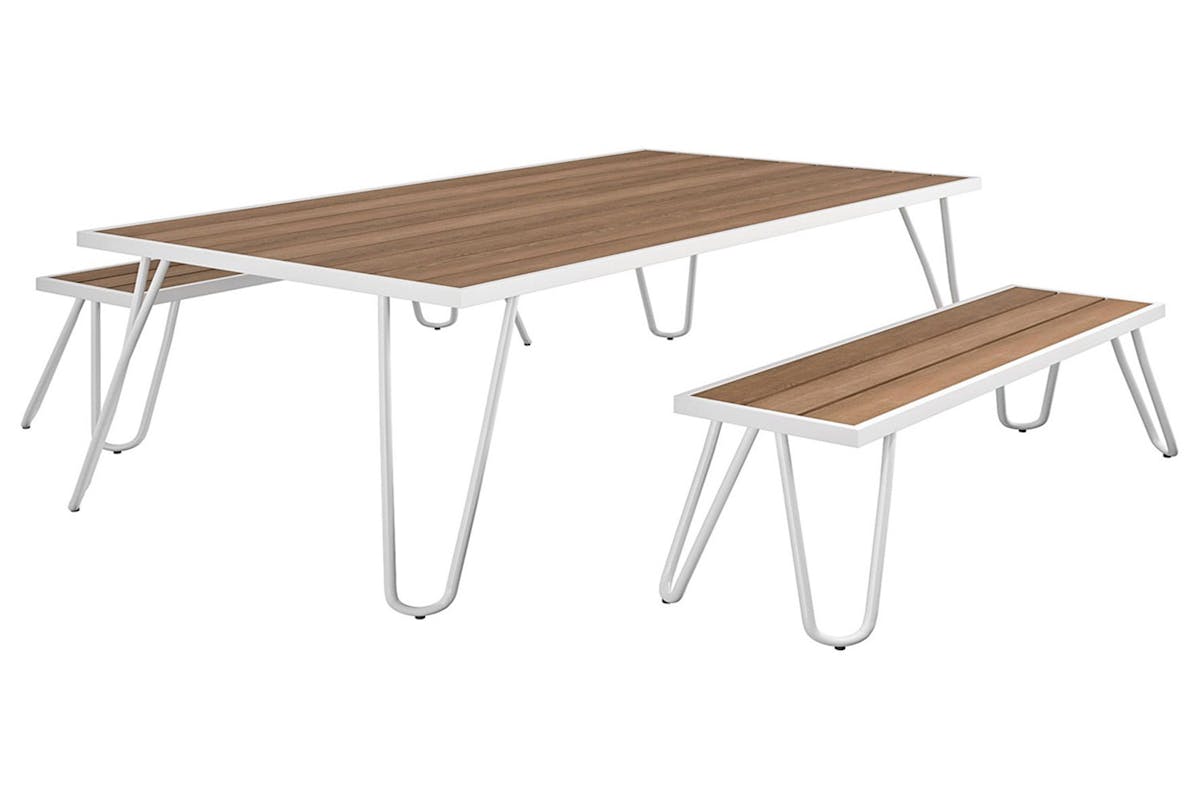 Dorel Paulette Dining Set | Table & 2 Benches | Indoor/Outdoor-4