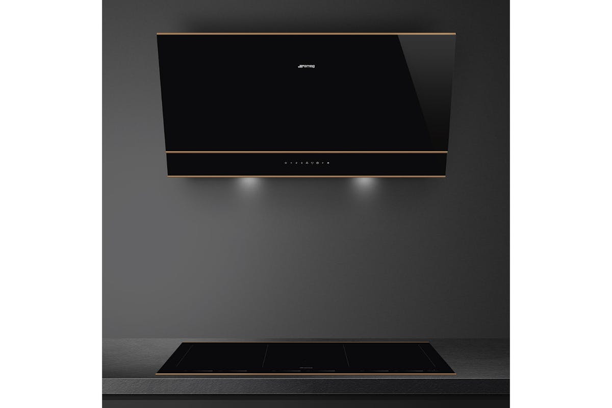 Smeg 90cm Decorative Wall Mount Hood | KV694R | Black-2