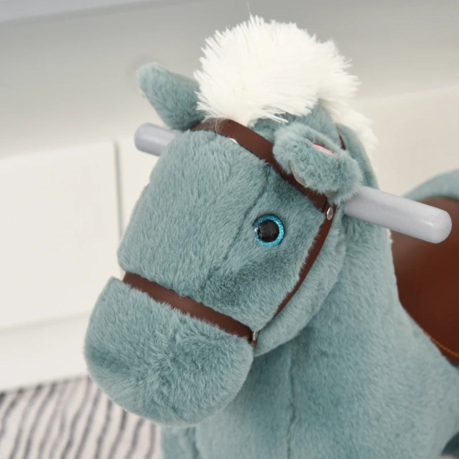 Homcom Childrens Rocking Horse Animal Rocker Toy | Blue-5