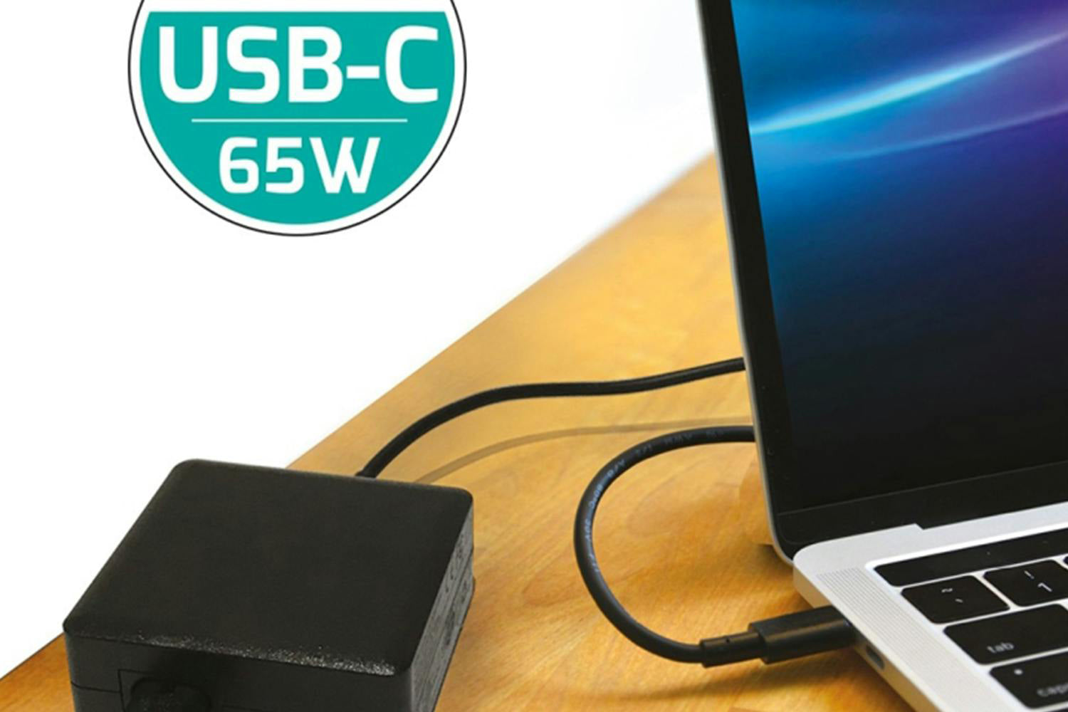 Port Designs 65W Type-C Laptop Power Supply with Charging USB Port-2