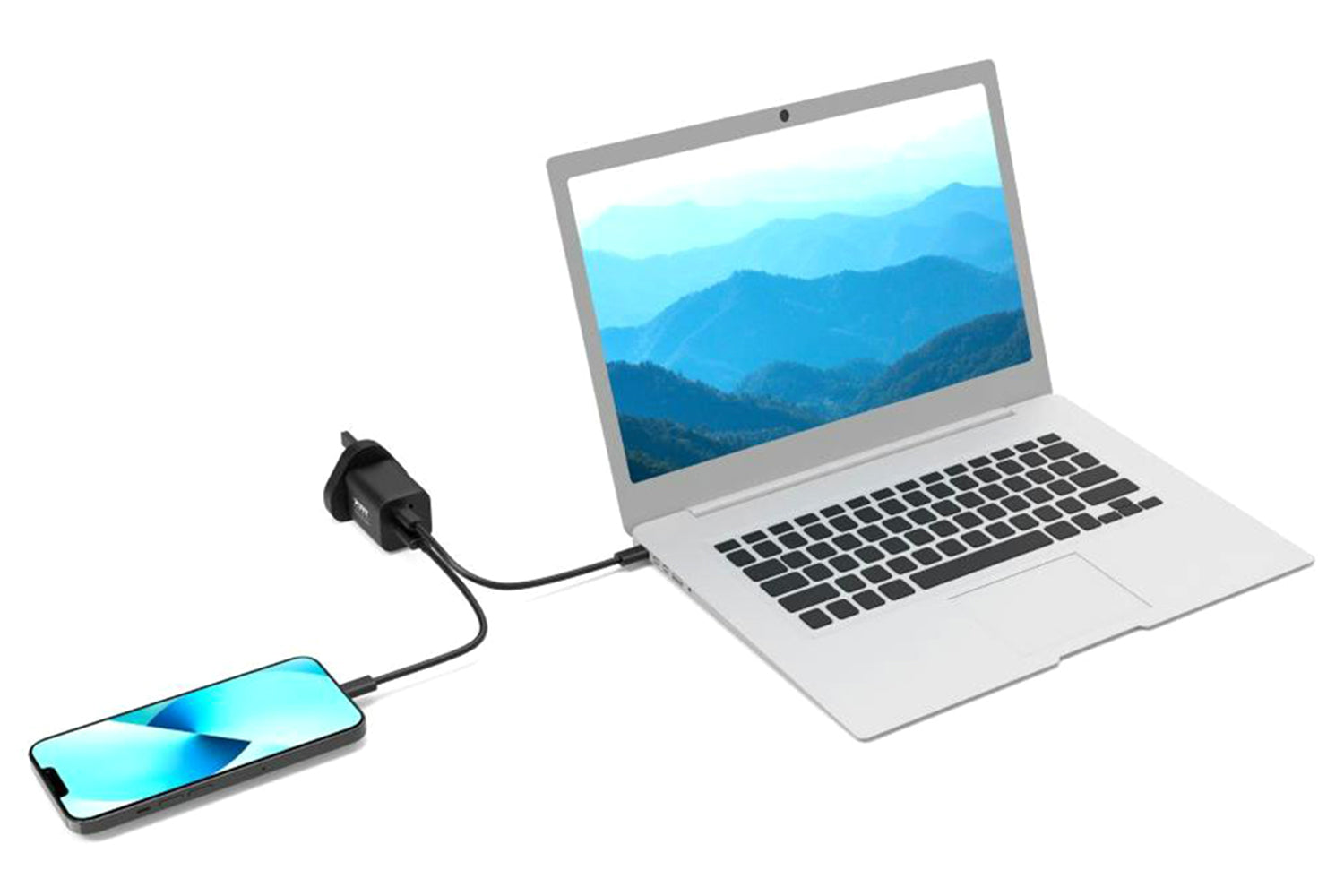 Port Designs 45W 2 Port GaN Wall Charger & UK USB-C Cable | 2m-10