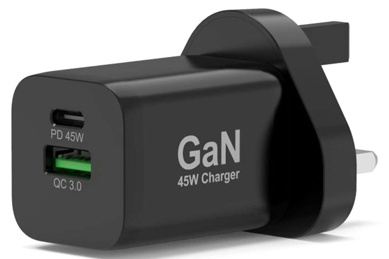 Port Designs 45W 2 Port GaN Wall Charger & UK USB-C Cable | 2m-3