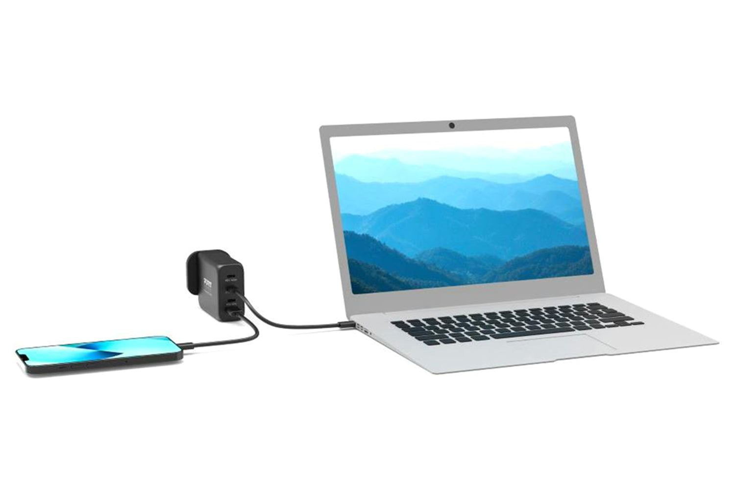 Port Designs 120W 4 Port GaN Wall Charger & UK USB-C Cable | 2m-7