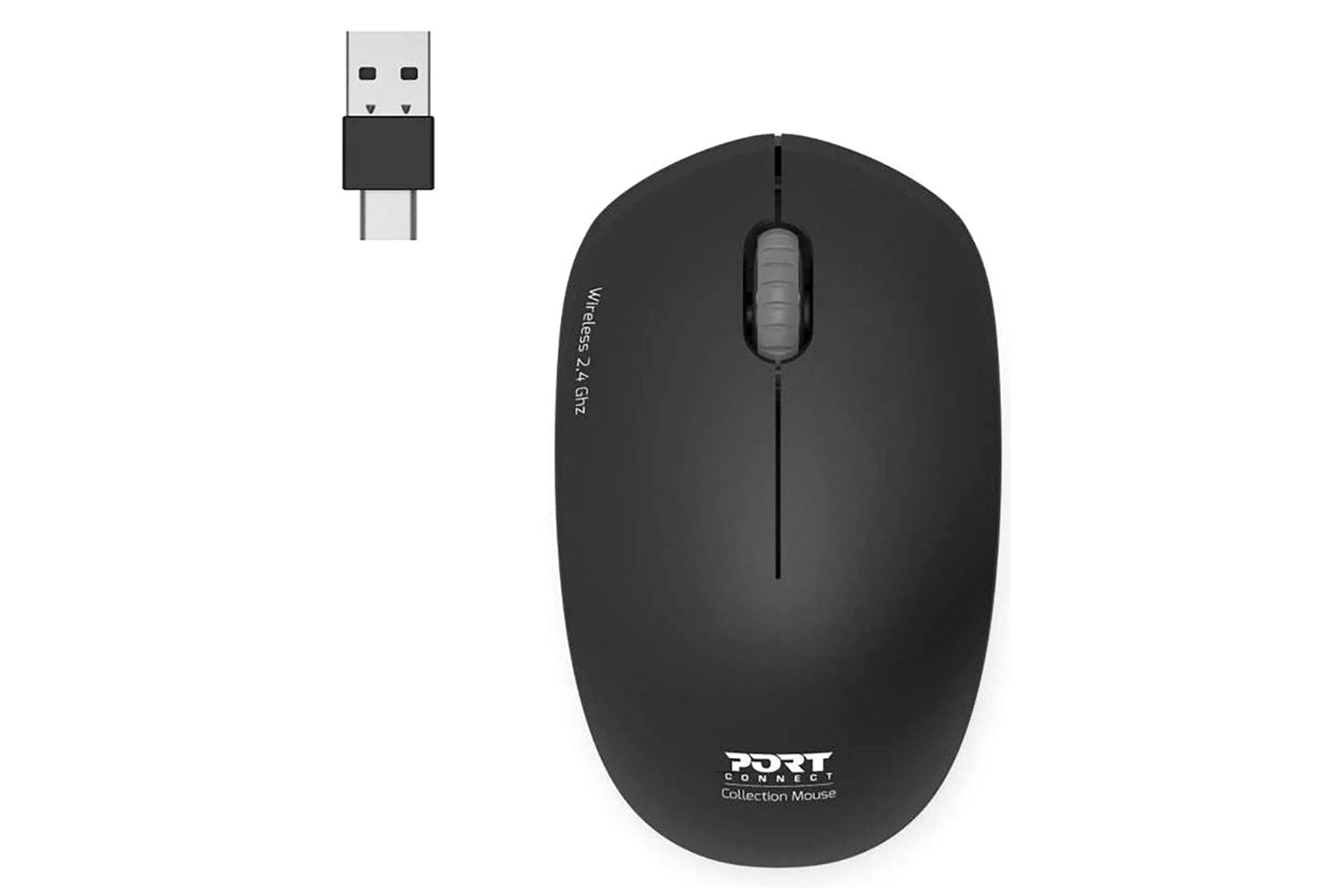 Port Designs Wireless Mouse USB-A&C | Black