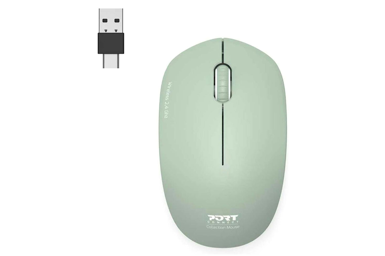 Port Designs Wireless Mouse USB-A&C | Olive