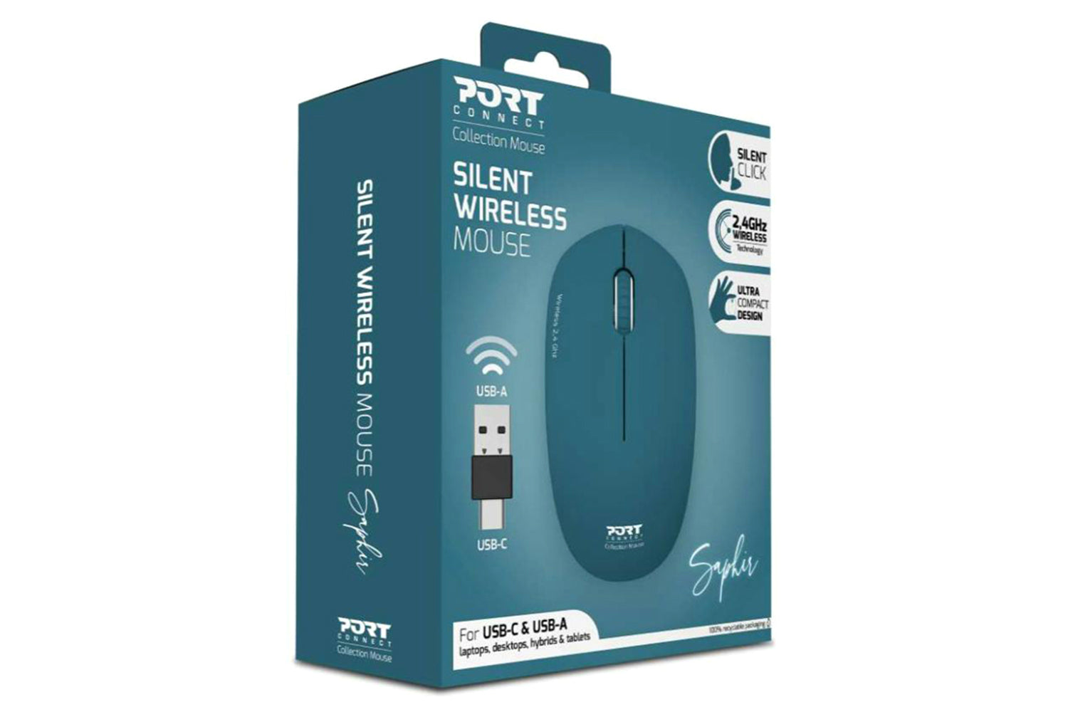 Port Designs Wireless Mouse USB-A&C | Saphir-3