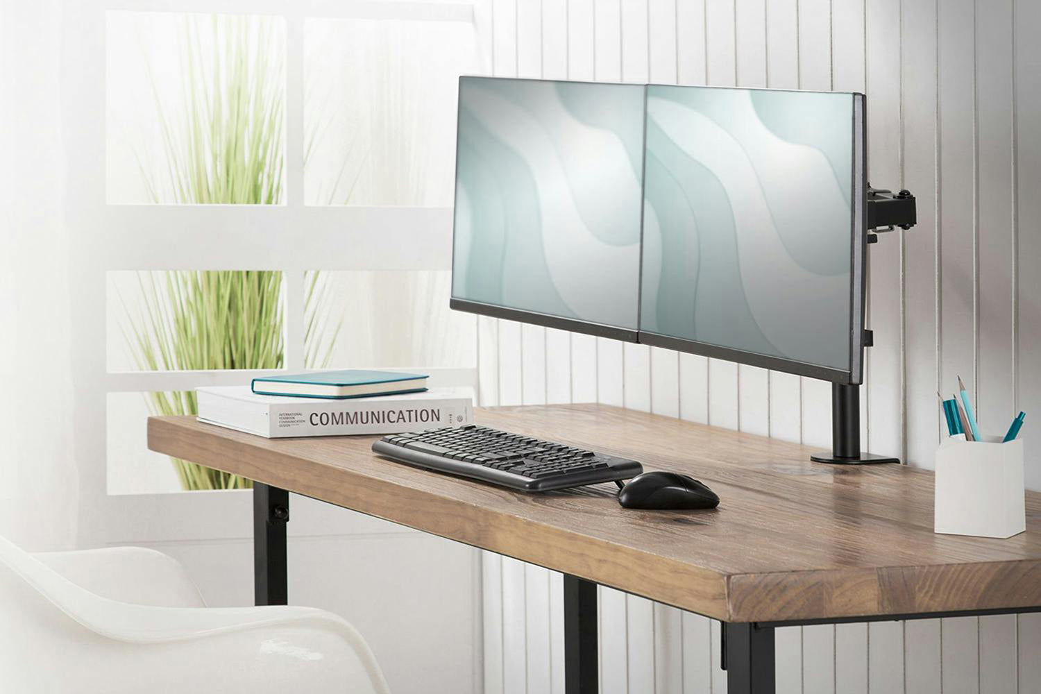 Digitus Universal Dual Monitor Clamp Mount | Matte Black-2