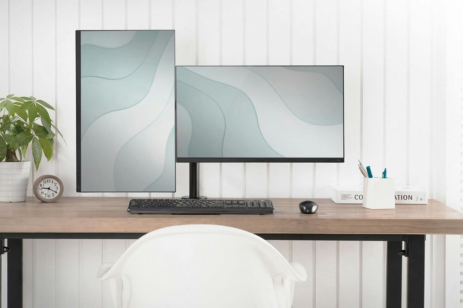 Digitus Universal Dual Monitor Clamp Mount | Matte Black-7