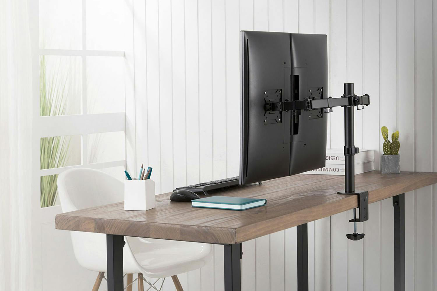 Digitus Universal Dual Monitor Clamp Mount | Matte Black-8