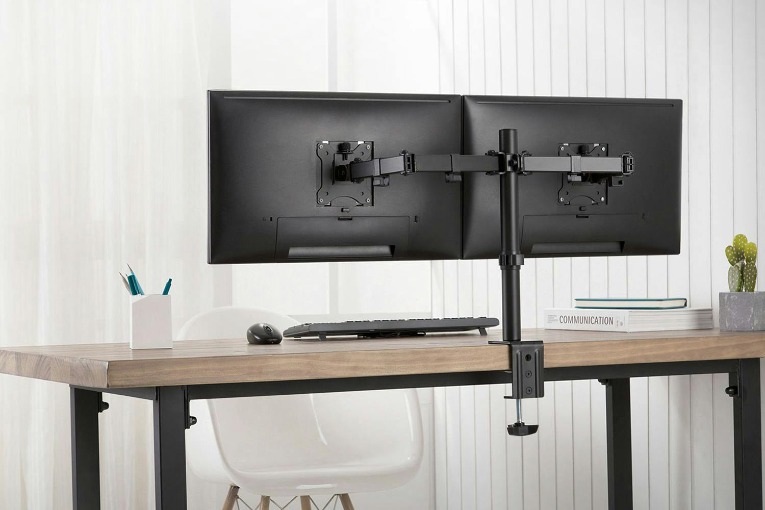Digitus Universal Dual Monitor Clamp Mount | Matte Black-9