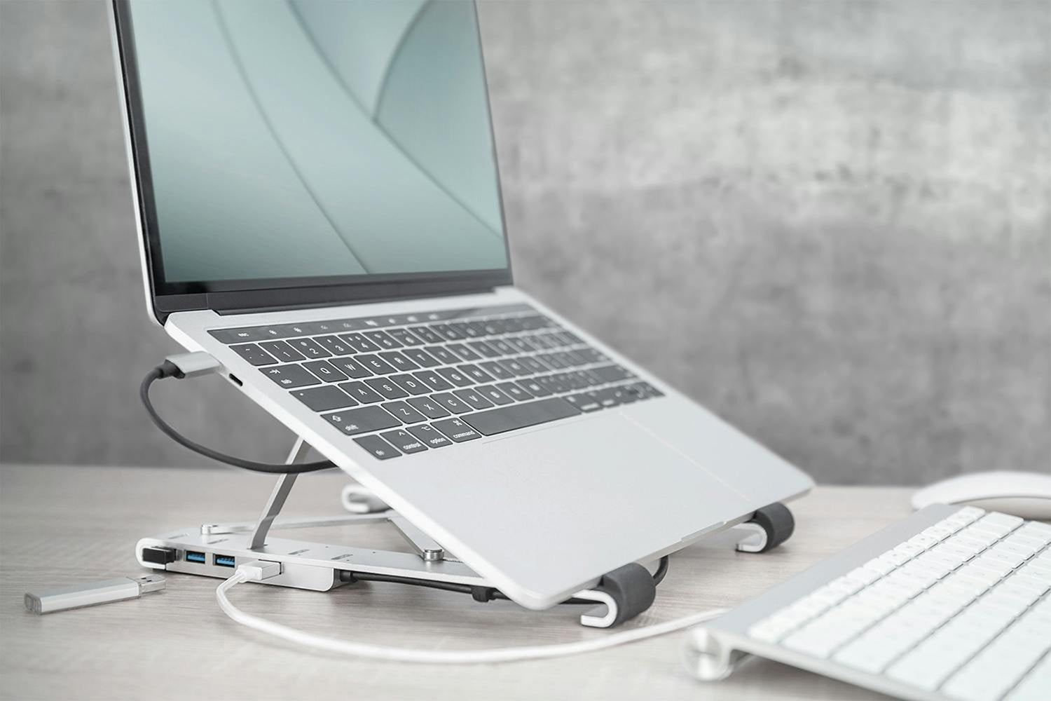 Digitus Variable Notebook Stand with Integrated USB-C Hub with 5 Port | Silver-10