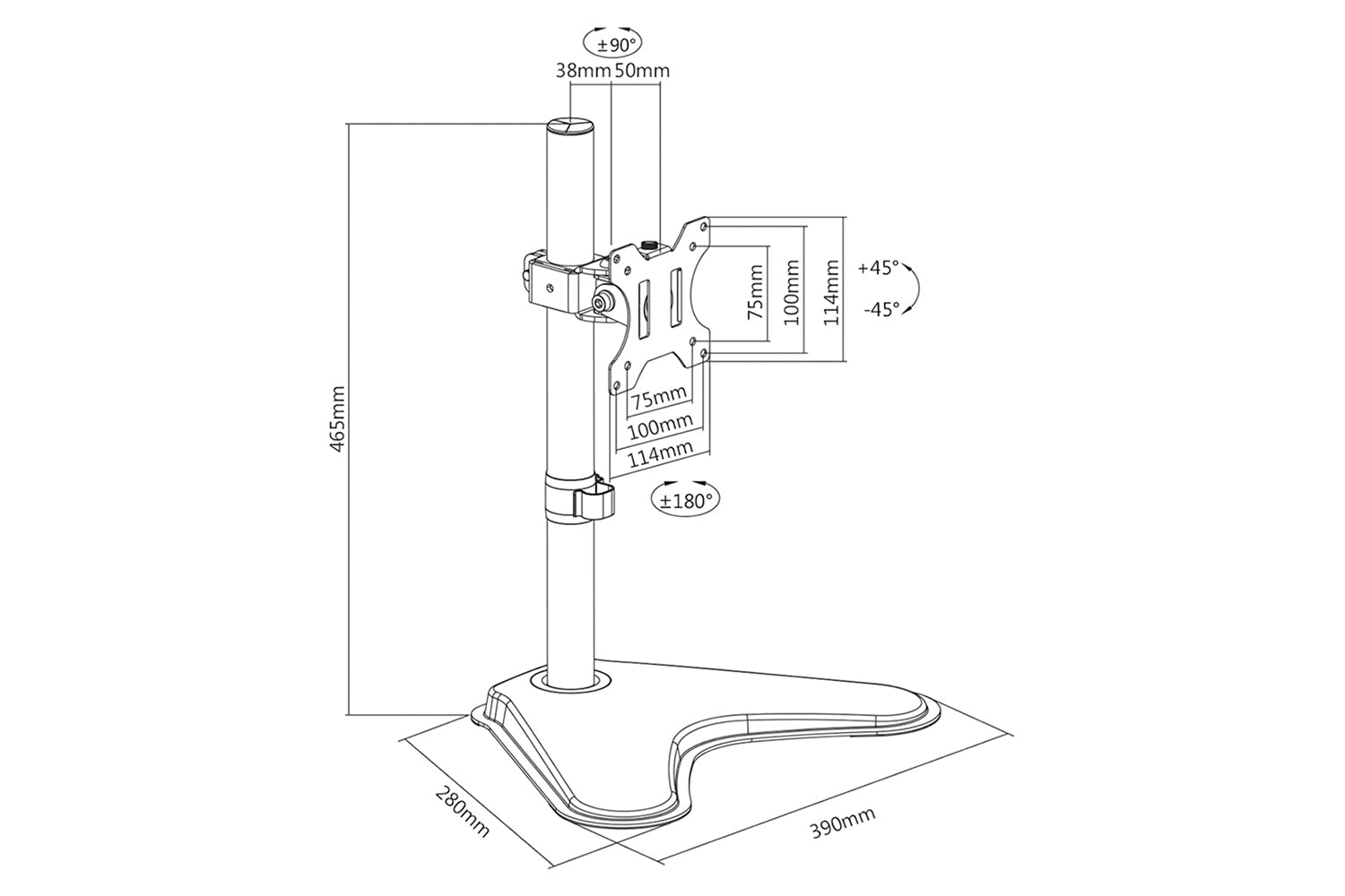 Digitus Universal Monitor Mount | Black-10