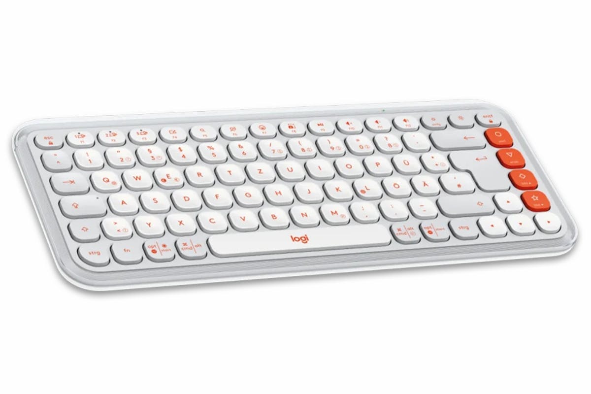 Logitech POP Icon Combo Wireless Keyboard and Mouse | Off White/Orange-3