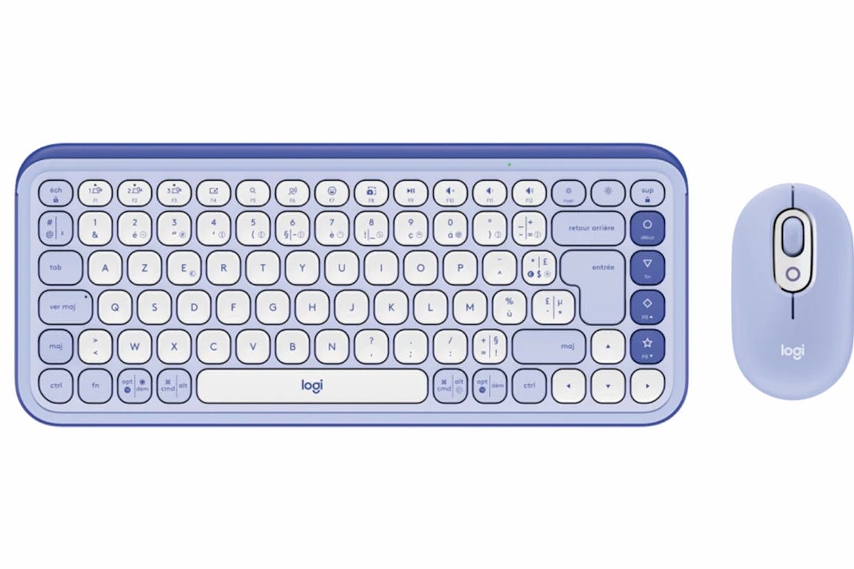 Logitech POP Icon Combo Wireless Keyboard and Mouse | Lilac