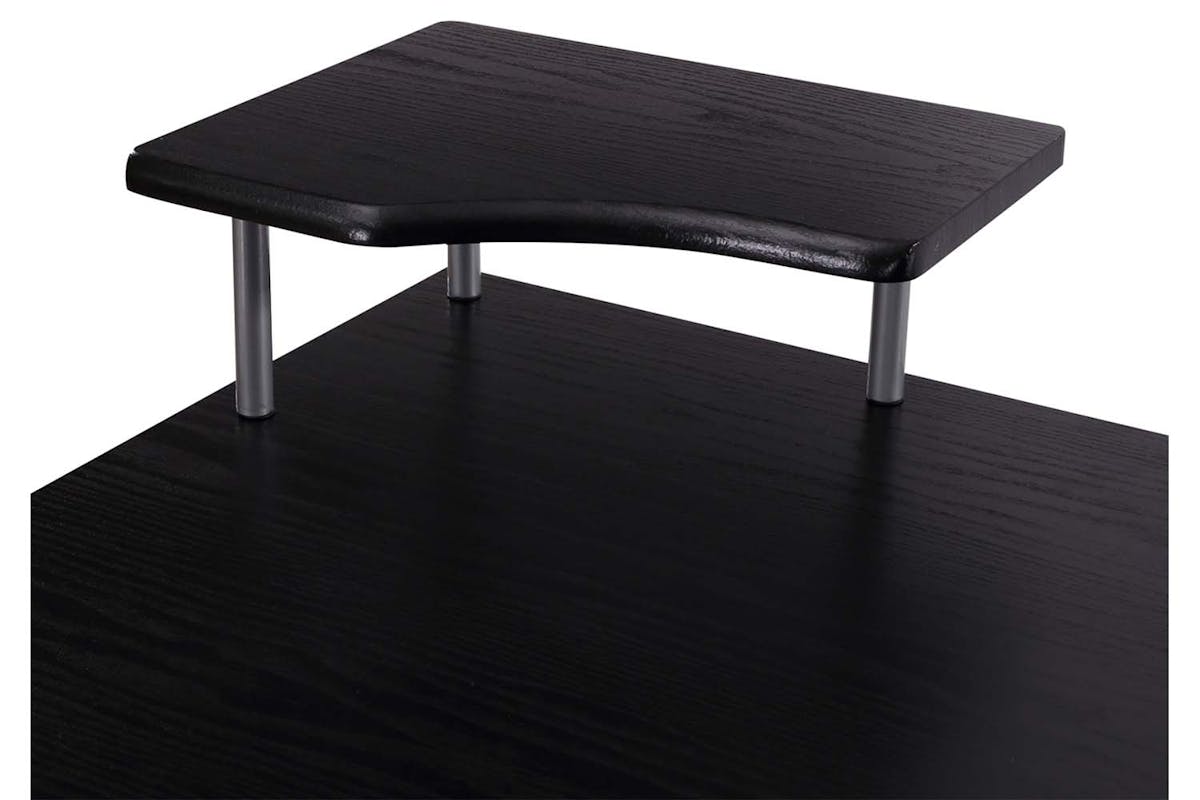 Homcom Office Workstation with Drawer & Shelves | Black-5