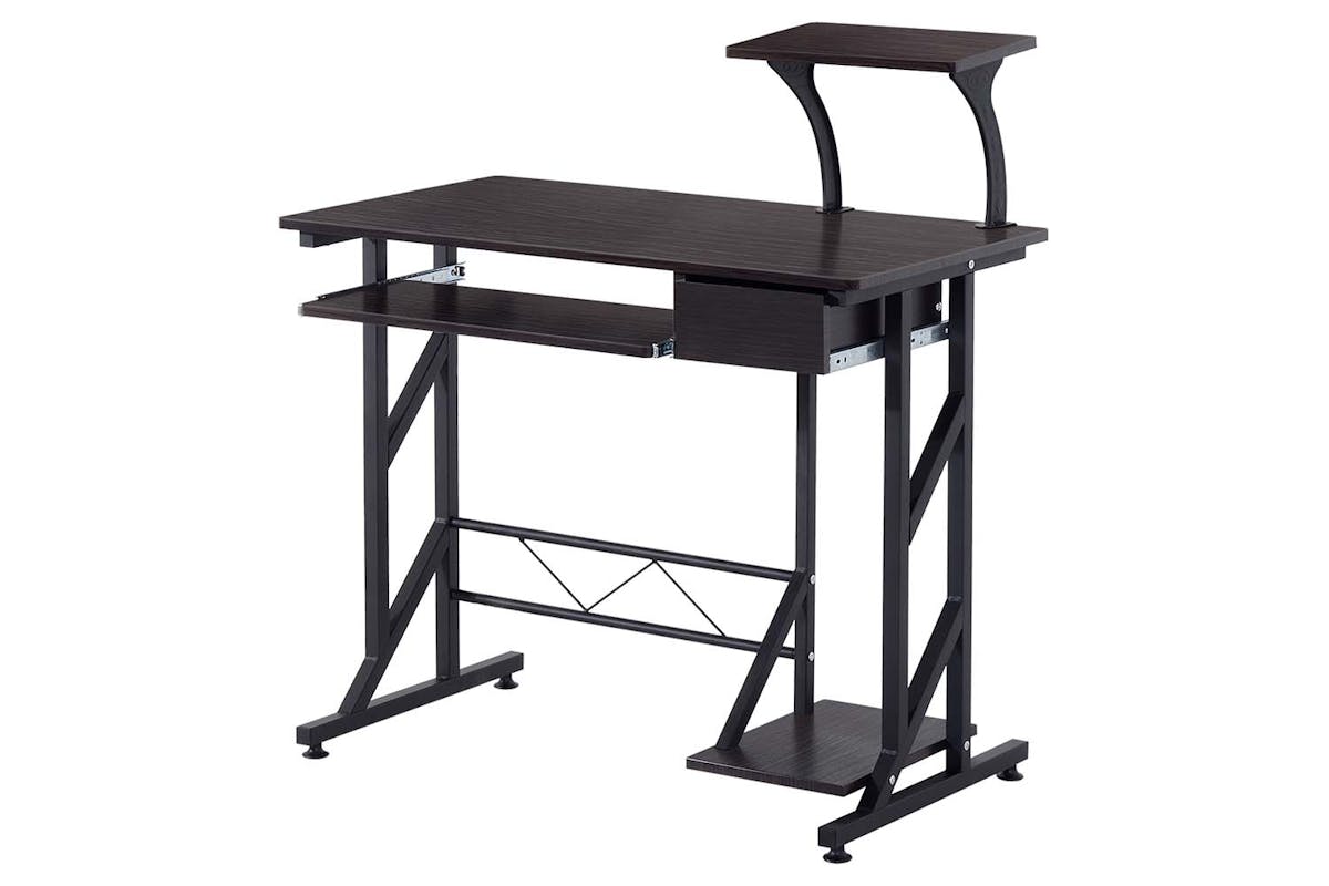 Homcom Compact Computer Desk | Black Walnut