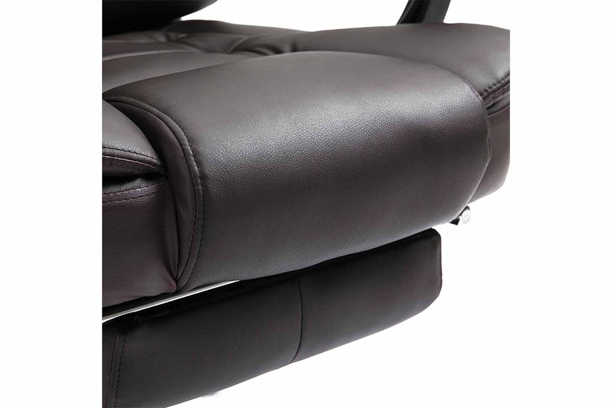 Homcom Executive Office Chair with Retractable Footrest | Brown-5