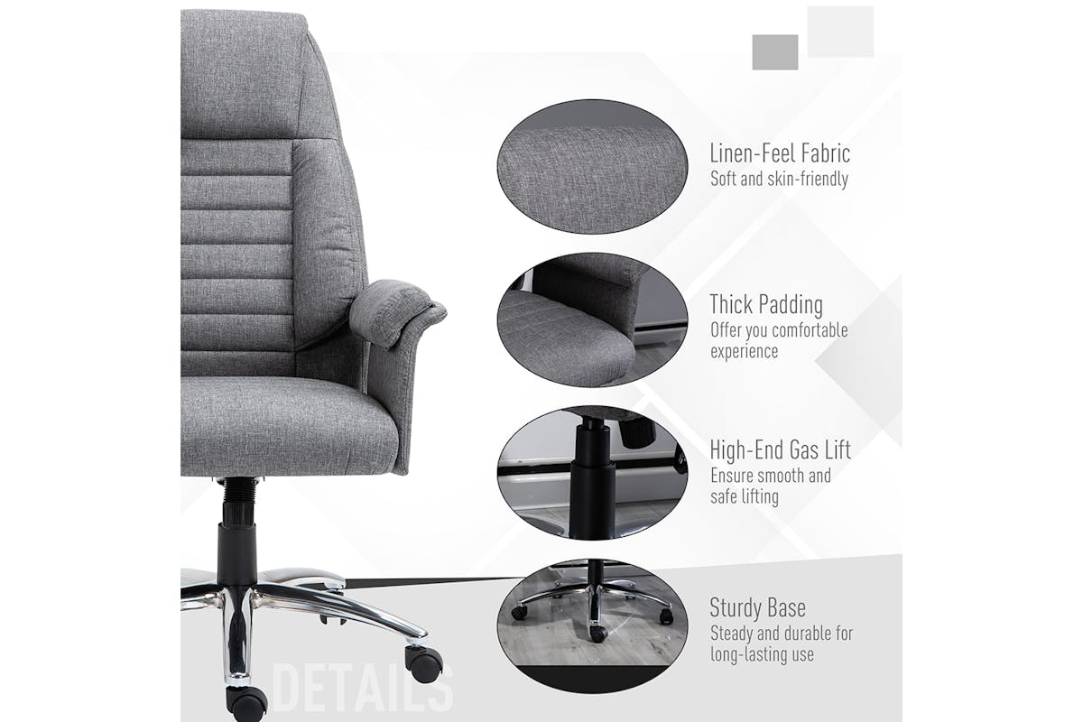 Homcom Armrest Office Chair | Grey-3