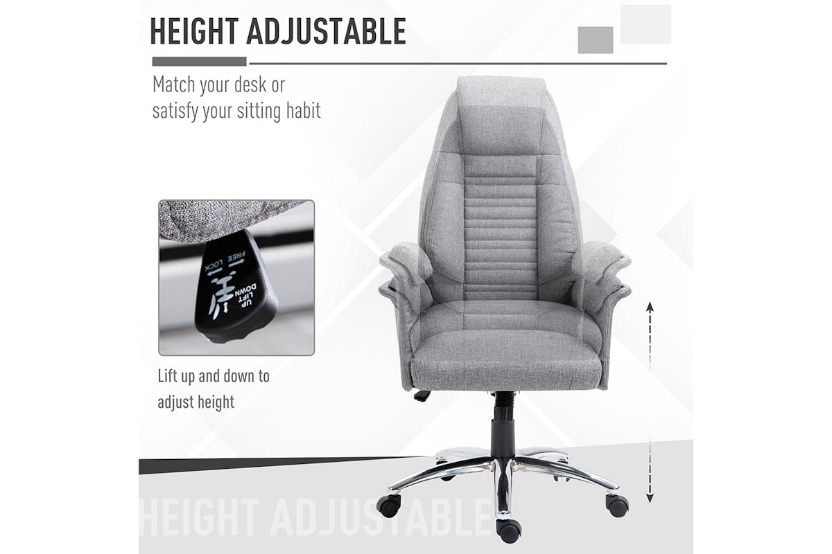Homcom Armrest Office Chair | Grey-4
