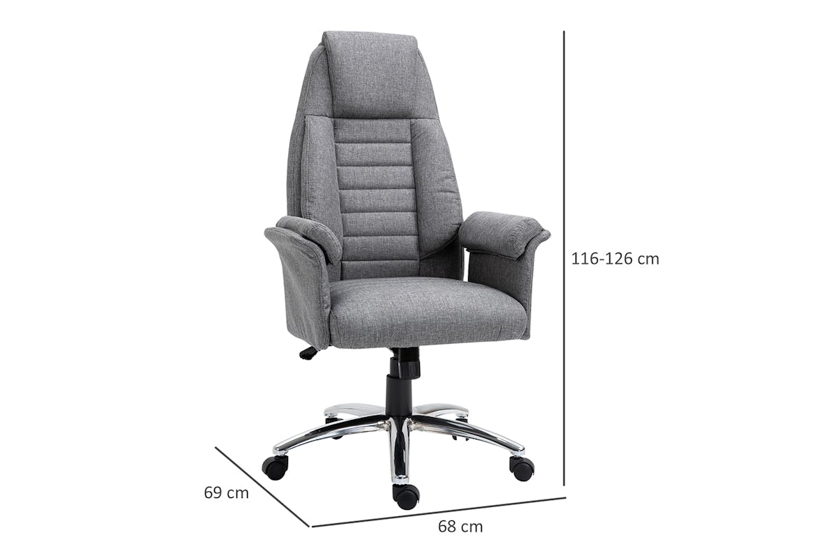 Homcom Armrest Office Chair | Grey-7