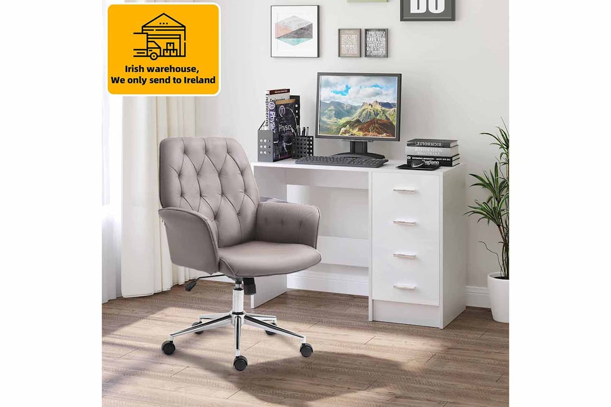 Vinsetto Swivel Desk Chair | Light Grey-2