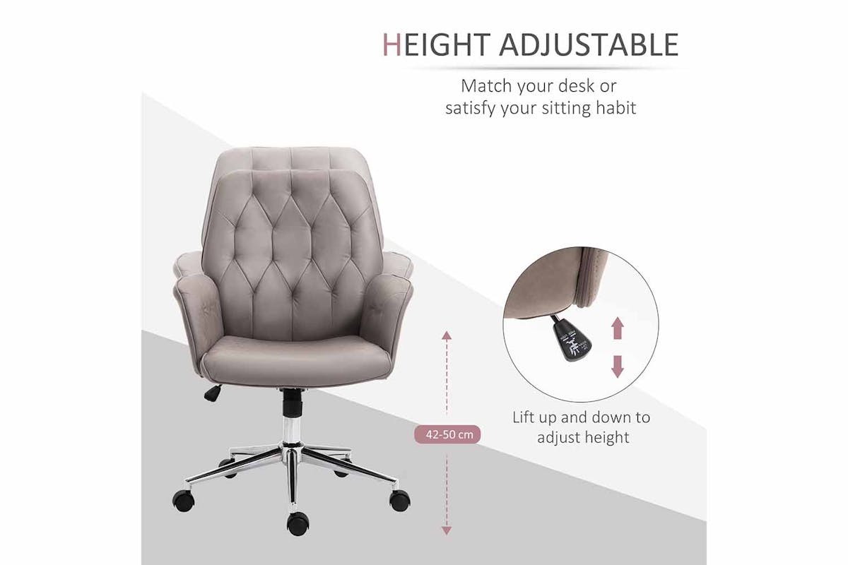 Vinsetto Swivel Desk Chair | Light Grey-3