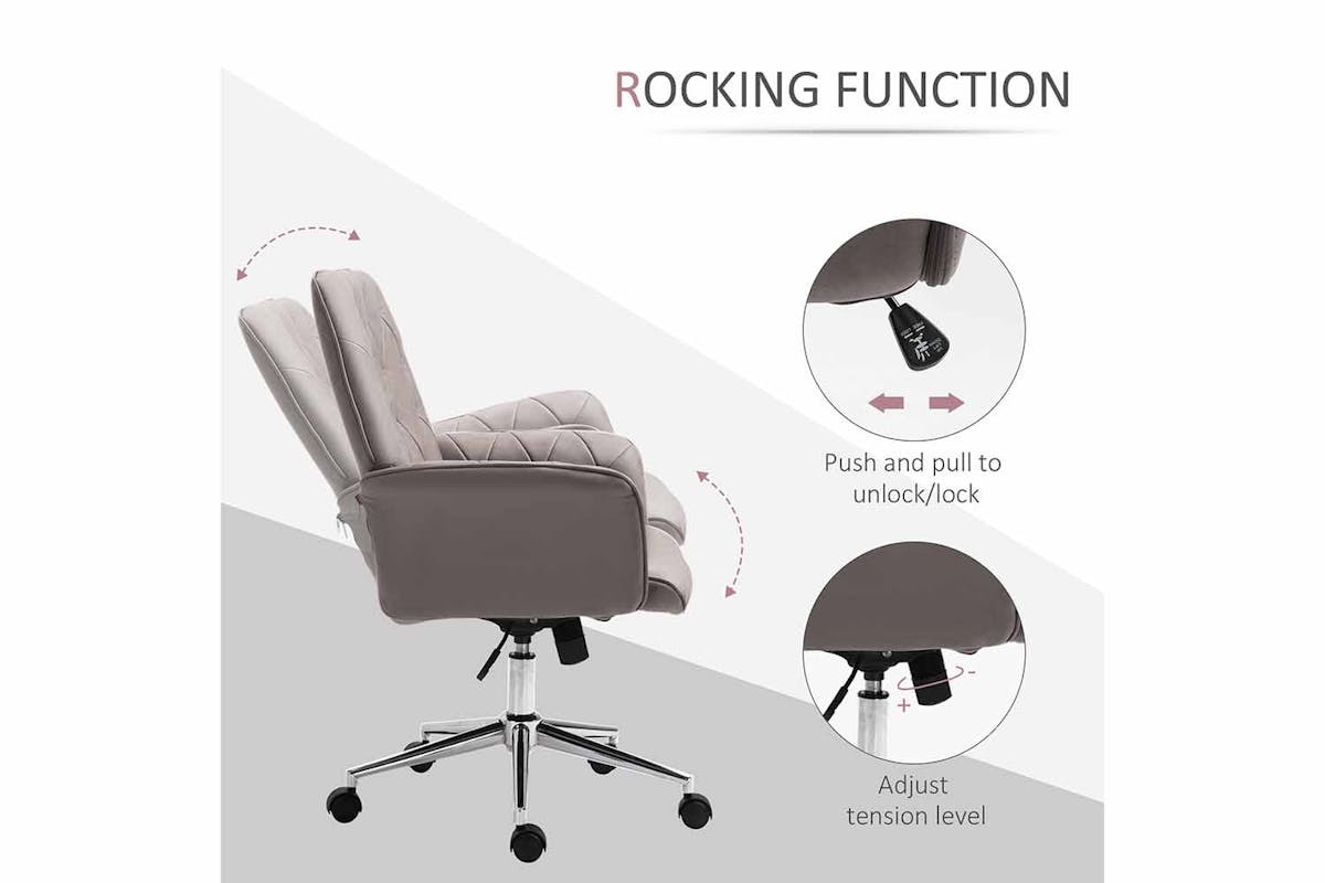 Vinsetto Swivel Desk Chair | Light Grey-4