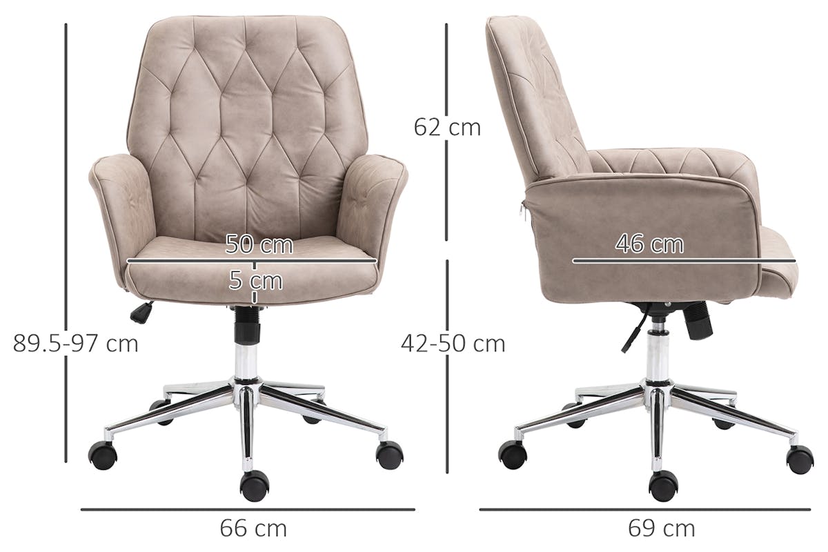 Vinsetto Swivel Desk Chair | Light Grey-7