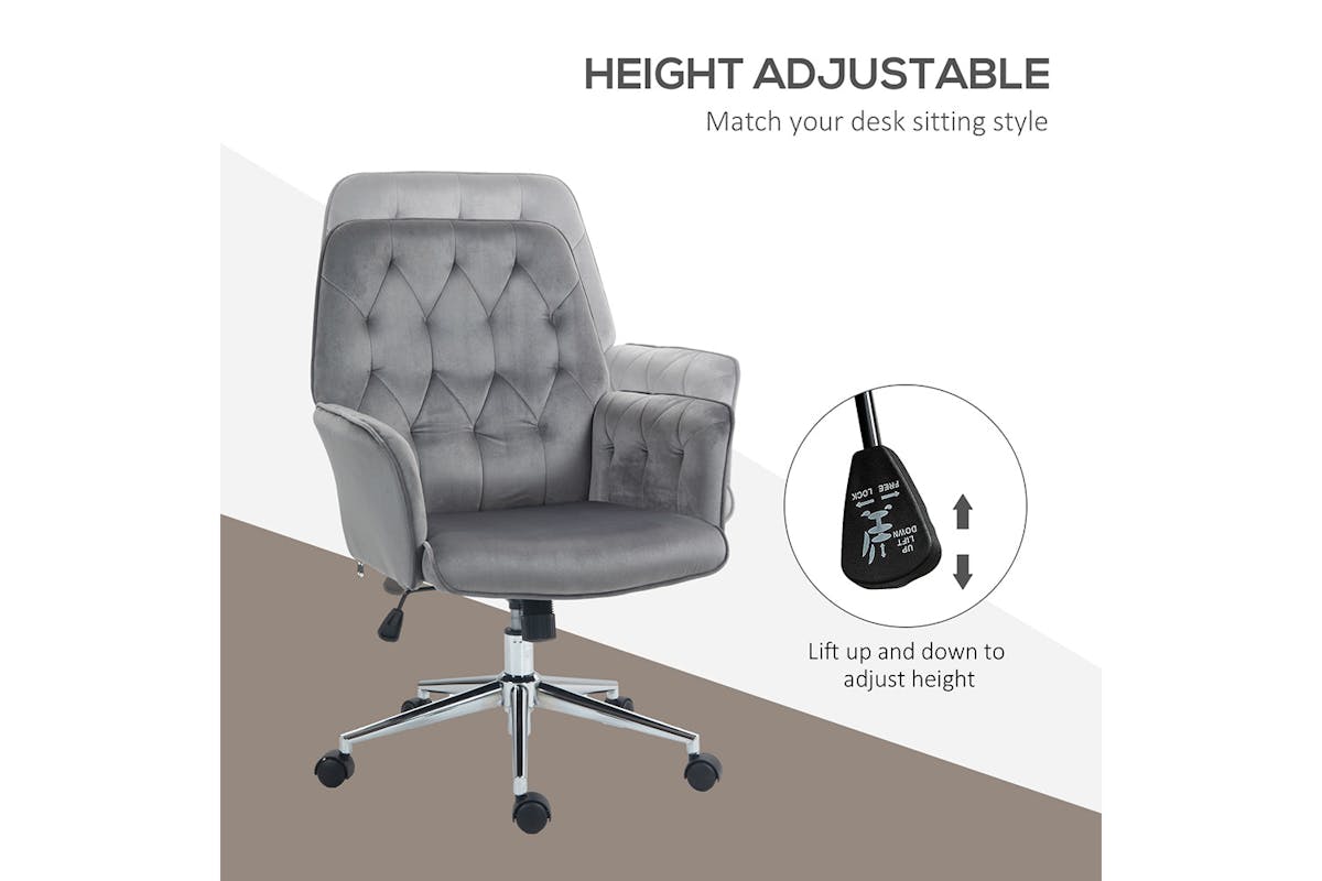Vinsetto Swivel Desk Chair | Deep Grey-3
