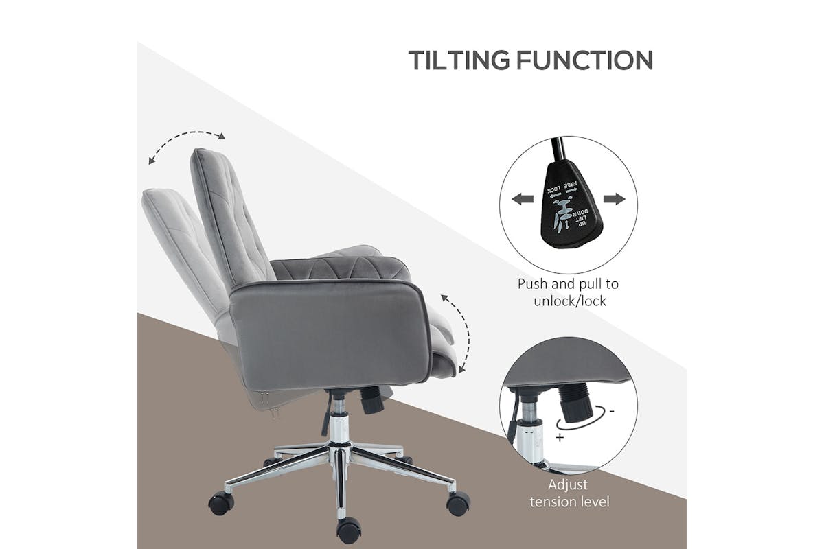 Vinsetto Swivel Desk Chair | Deep Grey-4
