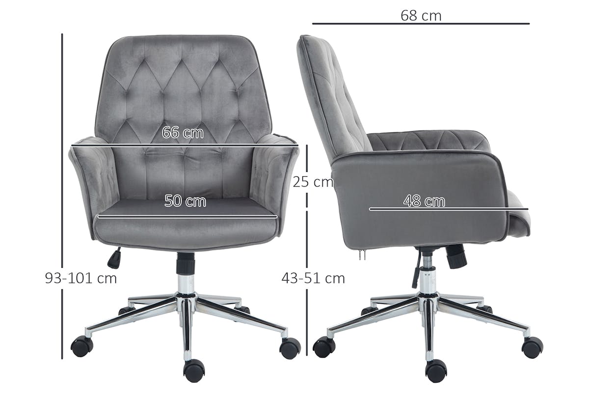 Vinsetto Swivel Desk Chair | Deep Grey-5