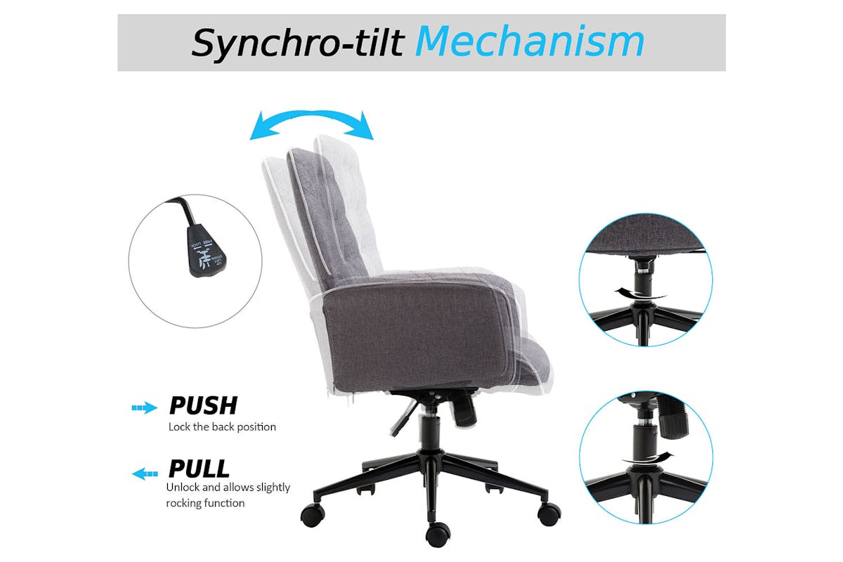 Homcom Swivel Desk Chair | Dark Grey-3