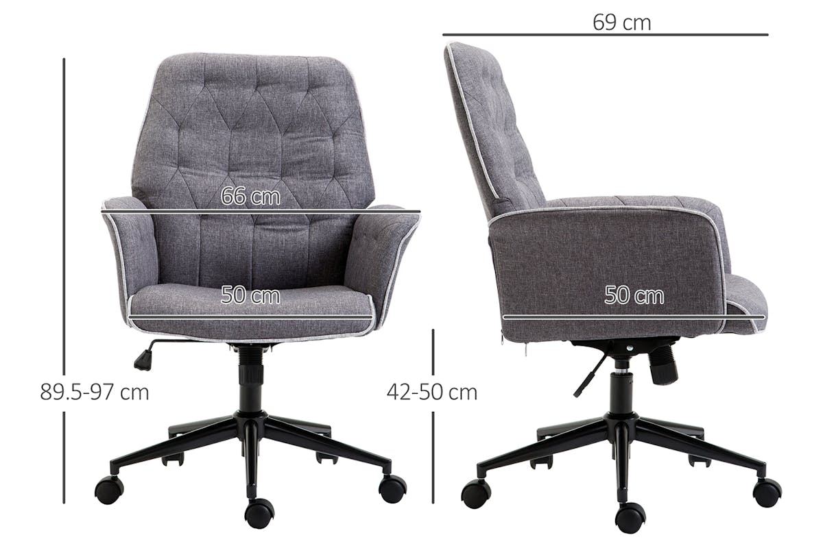 Homcom Swivel Desk Chair | Dark Grey-7