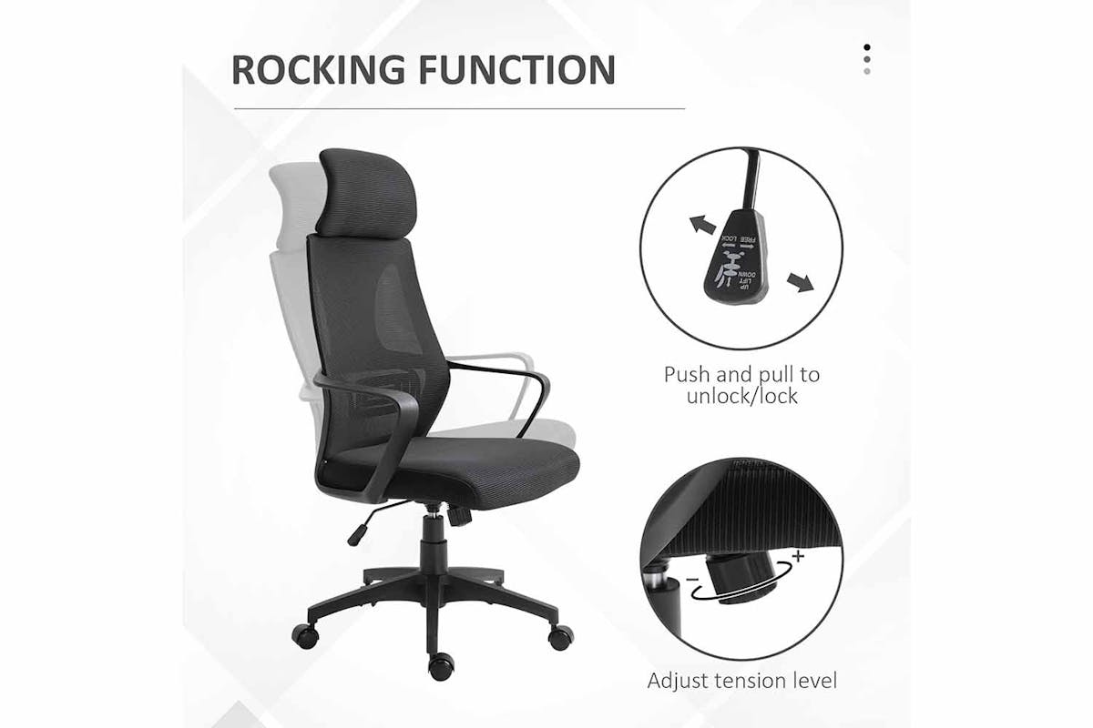 Vinsetto Ergonomic Office Chair | Black-3