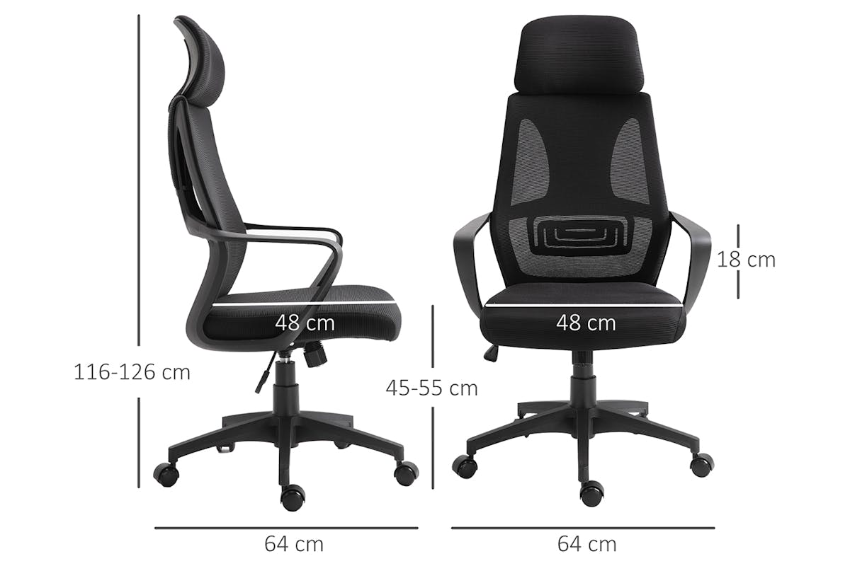 Vinsetto Ergonomic Office Chair | Black-6