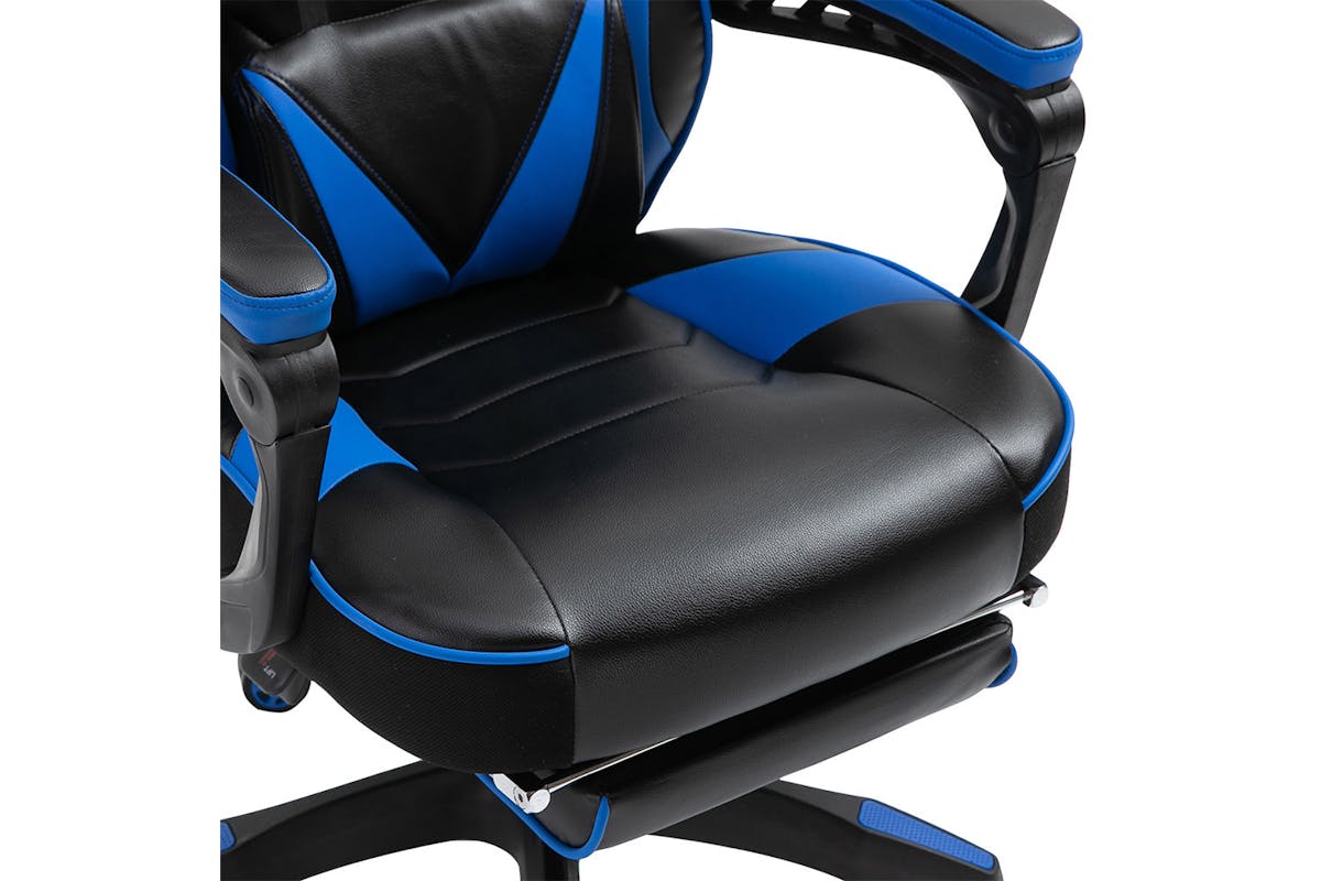 Vinsetto Racing Gaming Chair with Footrest | Blue/Black-4