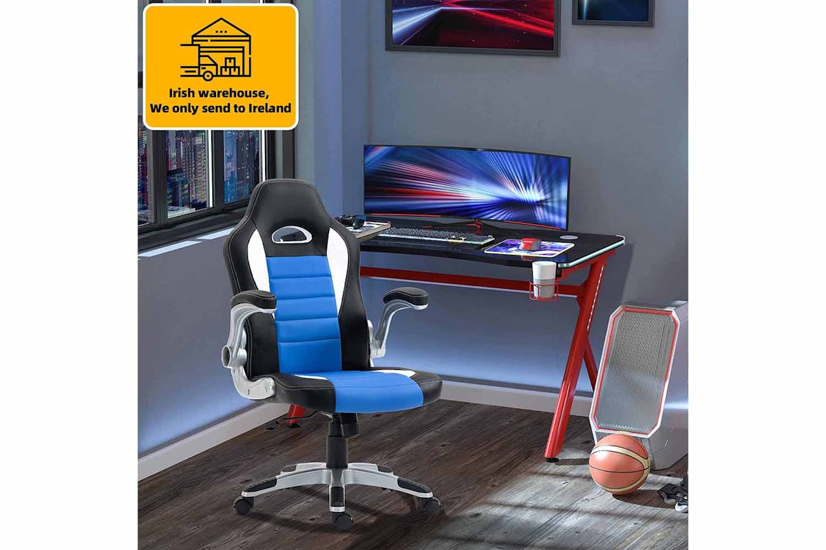 Homcom Racing Gaming Chair | Blue/Black-2