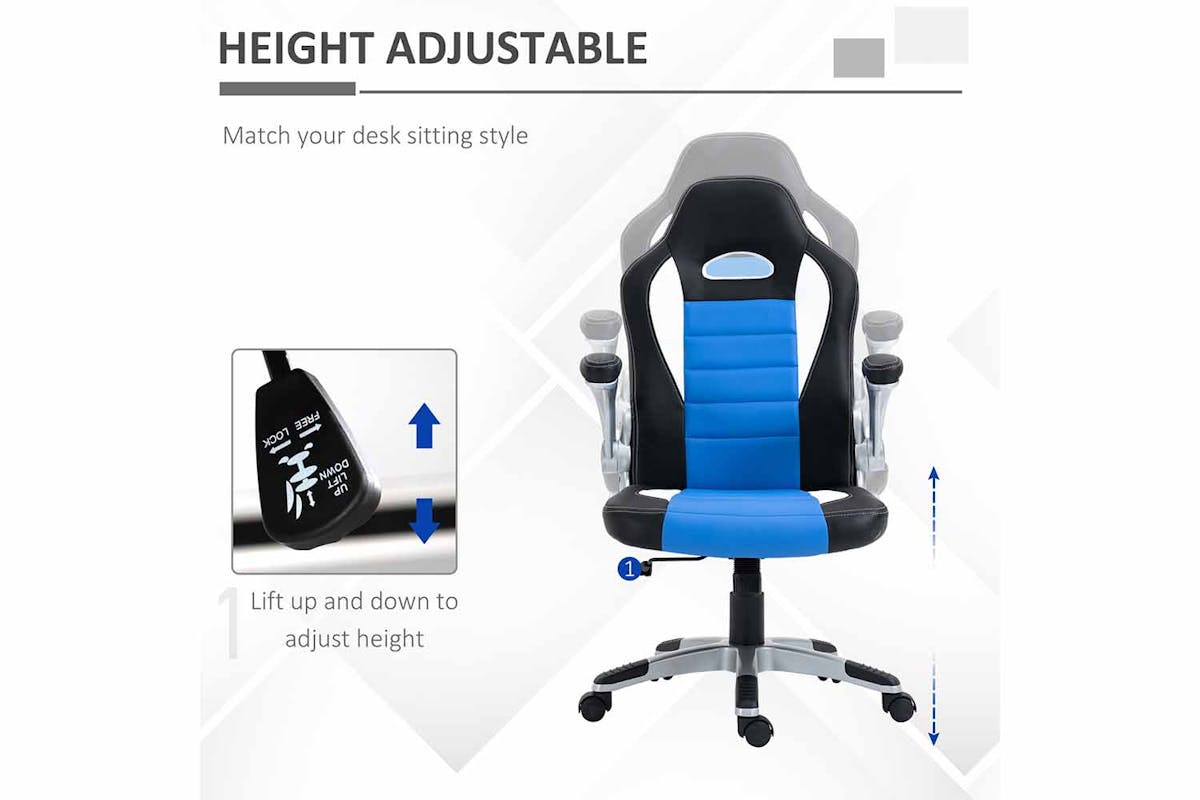 Homcom Racing Gaming Chair | Blue/Black-3