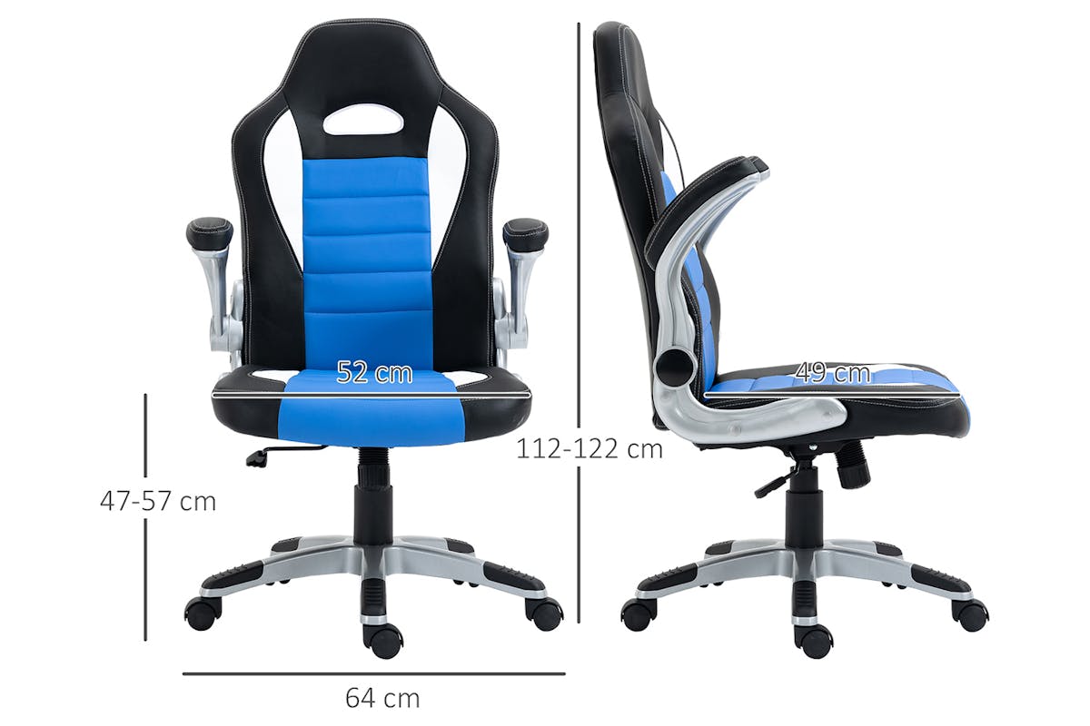 Homcom Racing Gaming Chair | Blue/Black-7