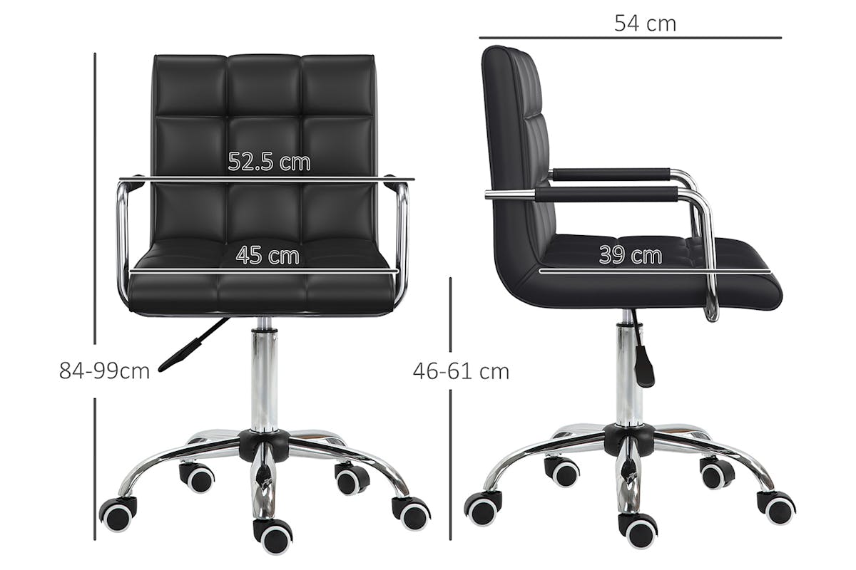Vinsetto Small Office Chair with Arm | Black-7