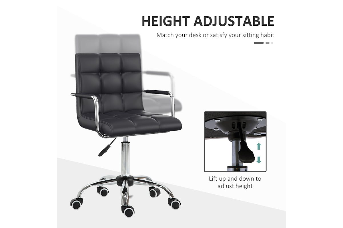 Vinsetto Small Office Chair with Arm | Black-3