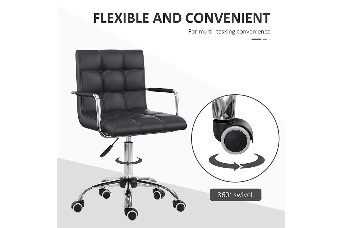 Vinsetto Small Office Chair with Arm | Black-4