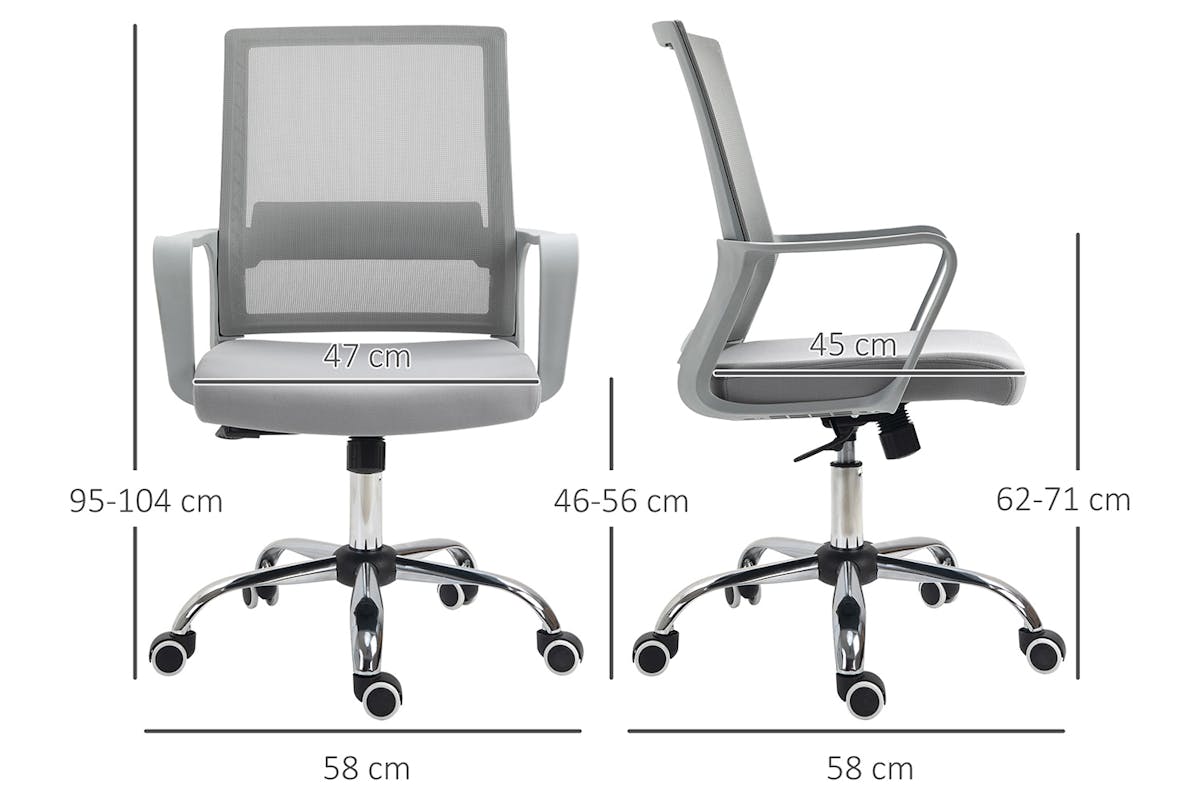 Vinsetto Ergonomic Desk Chair | Grey-6