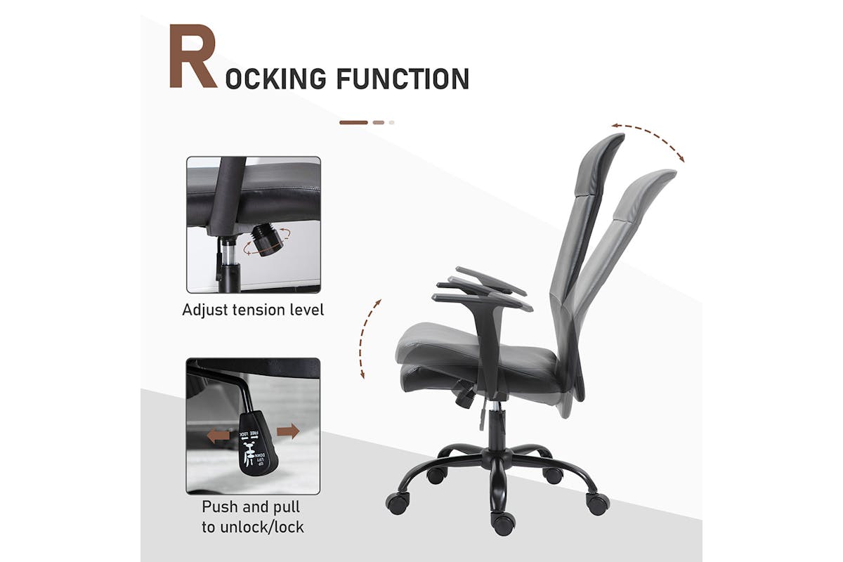 Vinsetto High Back Desk Chair | Black-4