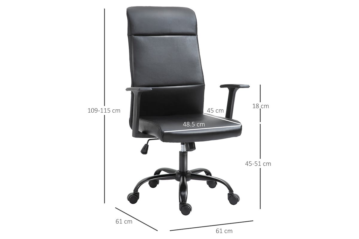 Vinsetto High Back Desk Chair | Black-7