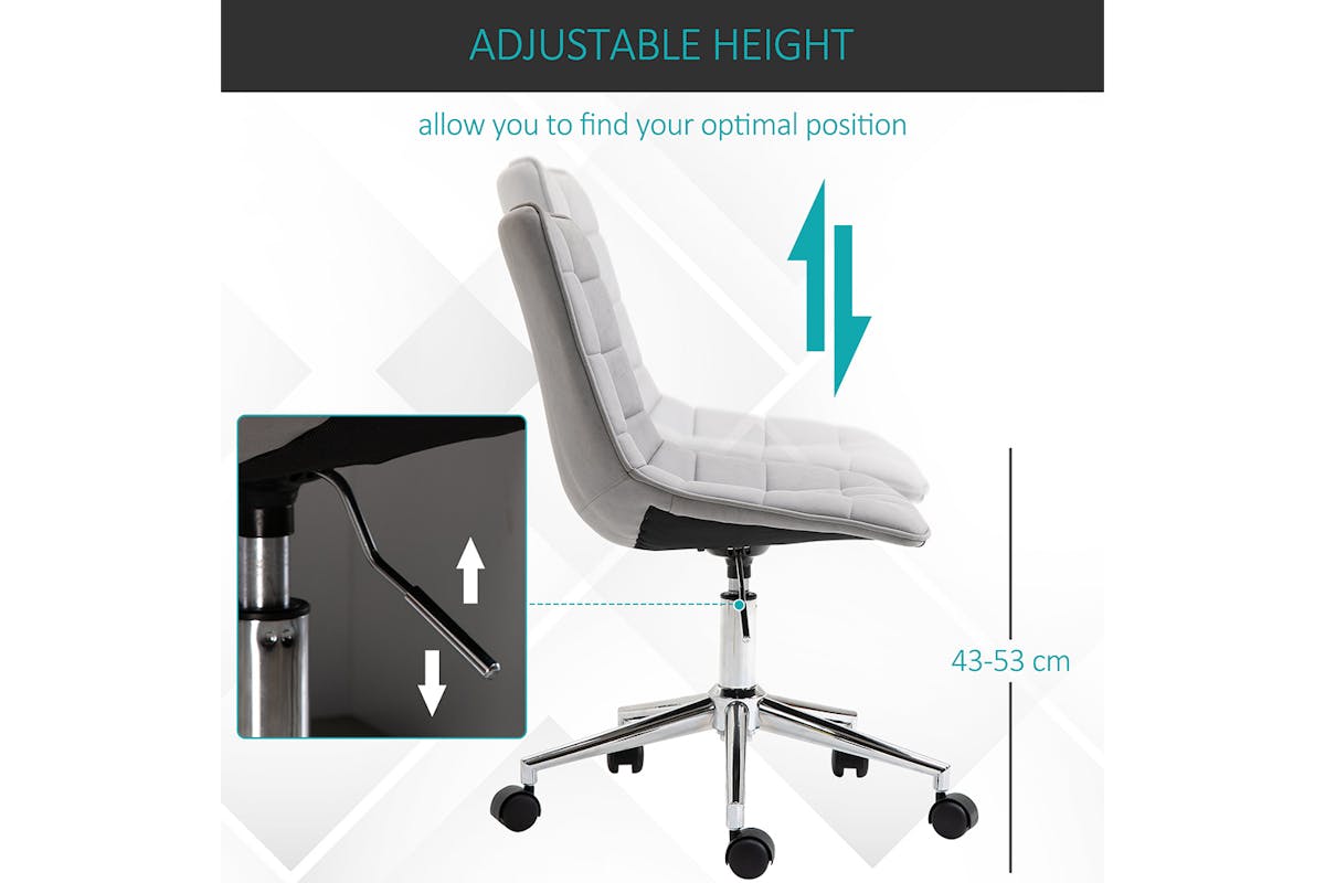 Vinsetto Armless Office Chair | Grey-4