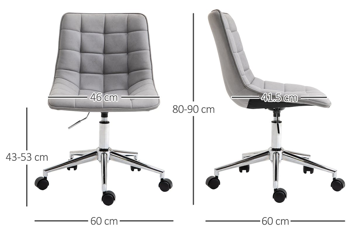 Vinsetto Armless Office Chair | Grey-7