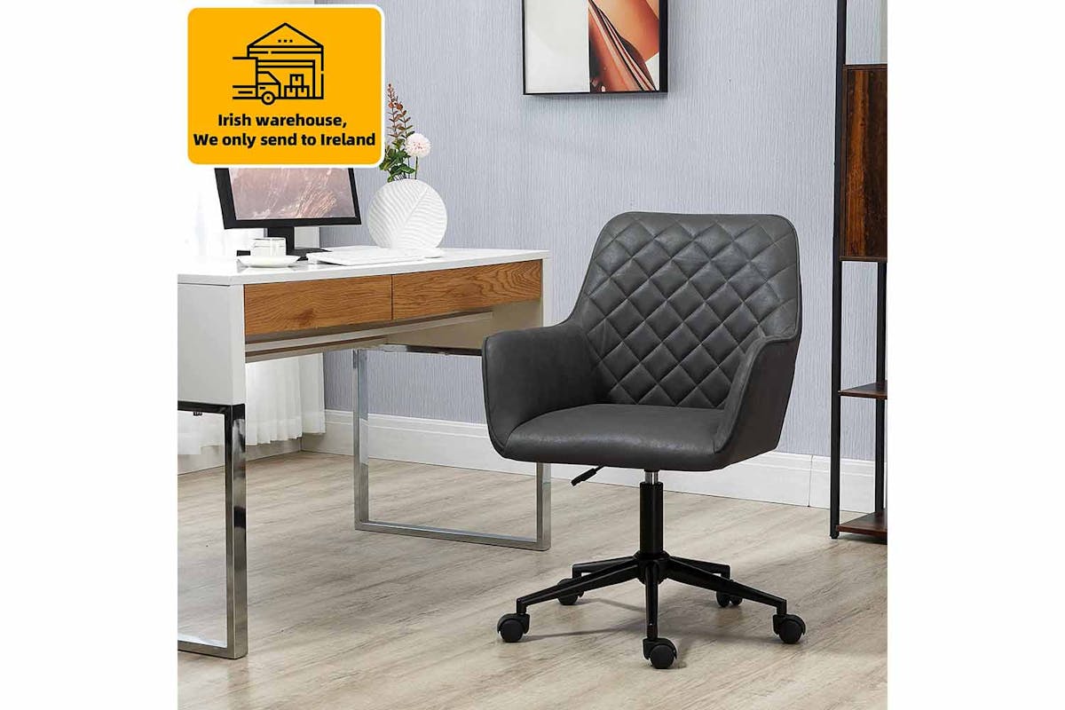 Vinsetto Desk Chair with Wheels | Deep Grey-2