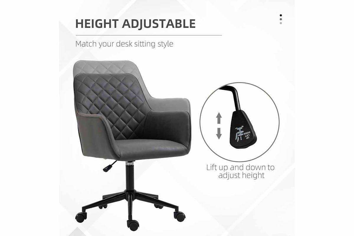 Vinsetto Desk Chair with Wheels | Deep Grey-3