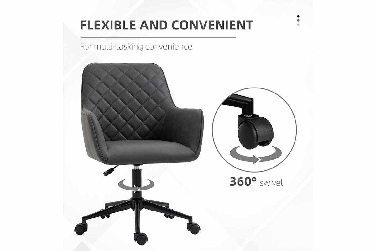 Vinsetto Desk Chair with Wheels | Deep Grey-4